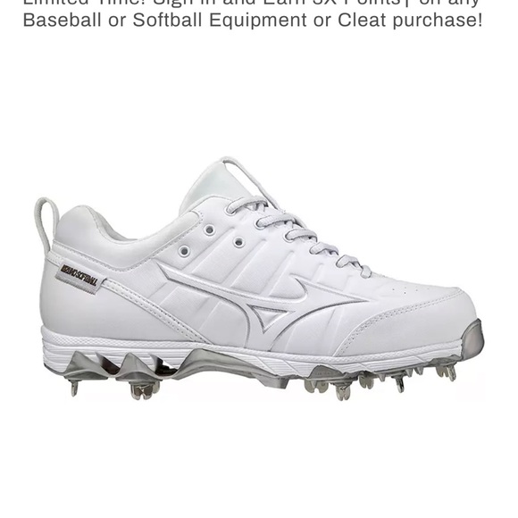 Mizuno Womens 9 Spike Swift Metal Softball Cleats Sz 7 - Picture 2 of 8
